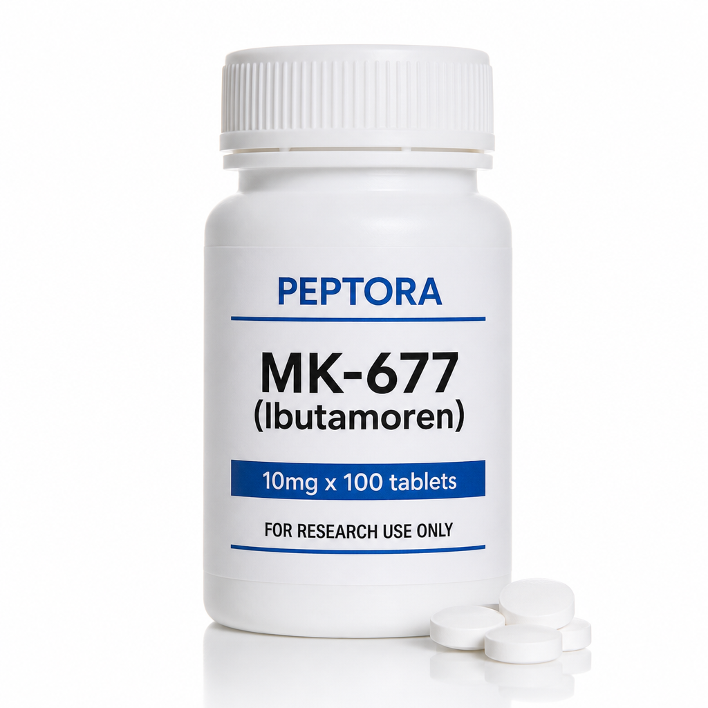 Peptora MK-677 (Ibutamoren) 10mg x 100 tablets product shot