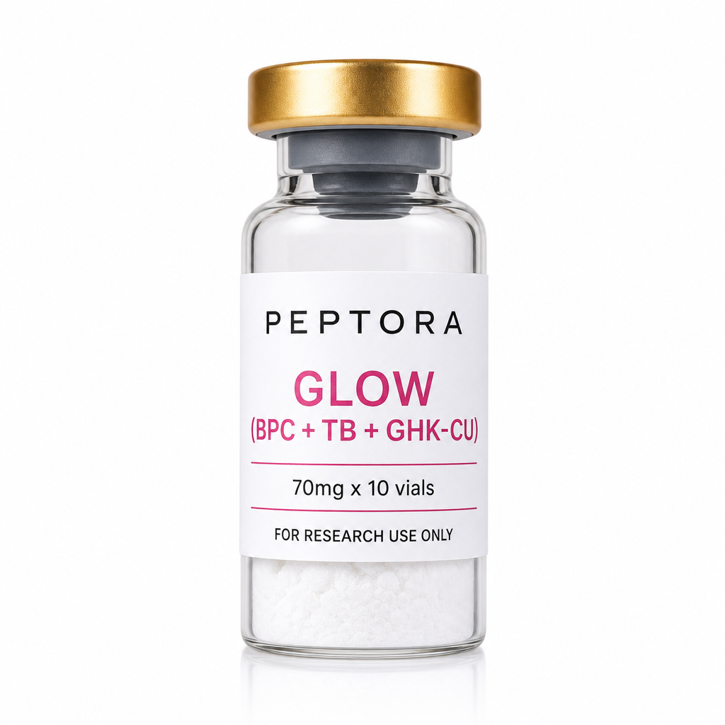 Peptora GLOW (BPC + TB + GHK-CU) 70mg x 10 vials product shot